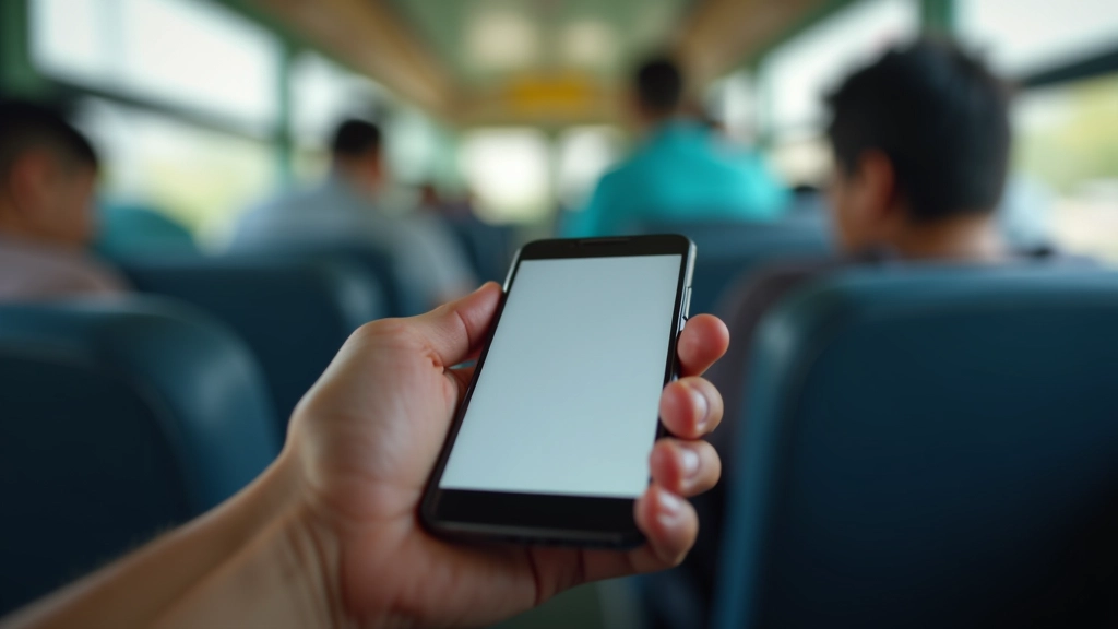 Hand holding phone in one-handed grip with thumb-reach zones highlighted
