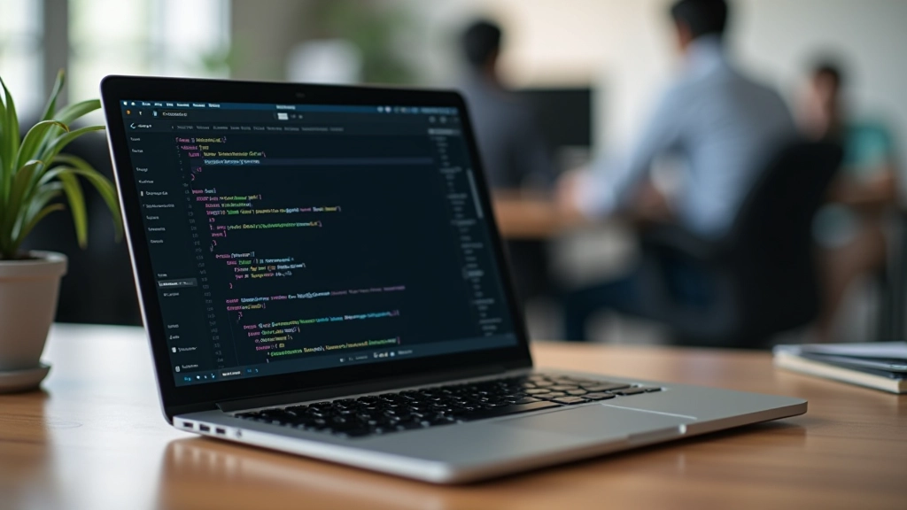 Code editor displaying optimized CSS with minimal file size, showing critical styles above the fold