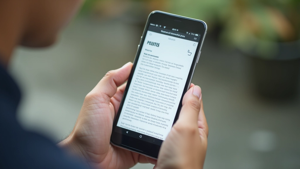 Mobile phone screen showing well-spaced content sections with clear visual separation, whitespace, and visual hierarchy creating scannable layout