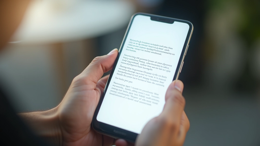 Mobile phone screen showing well-organized text content with short paragraphs, generous spacing, and clear visual separation between sections