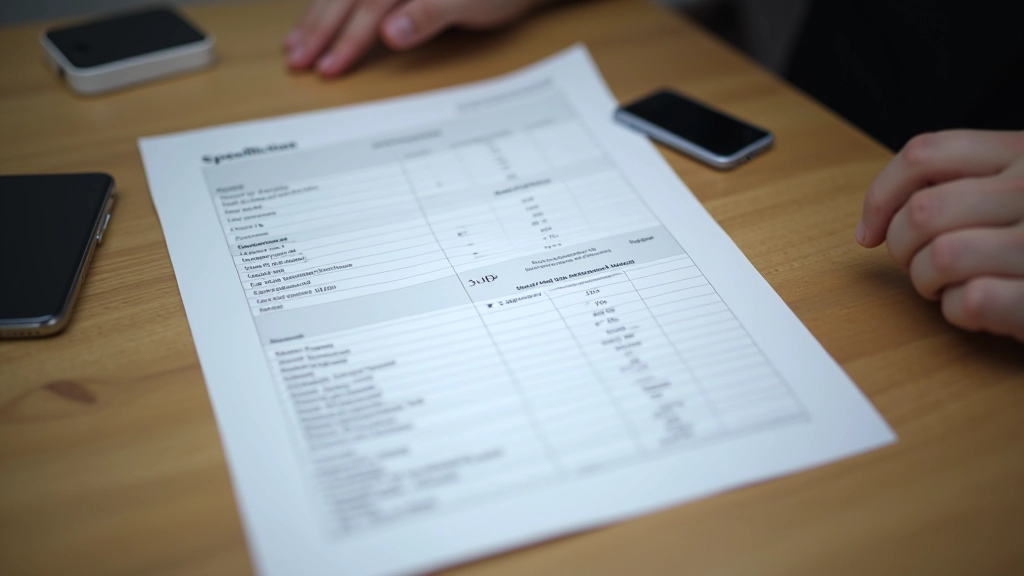 Technical specification sheet showing side-by-side comparison of budget versus flagship Android phone processor speeds and memory allocation